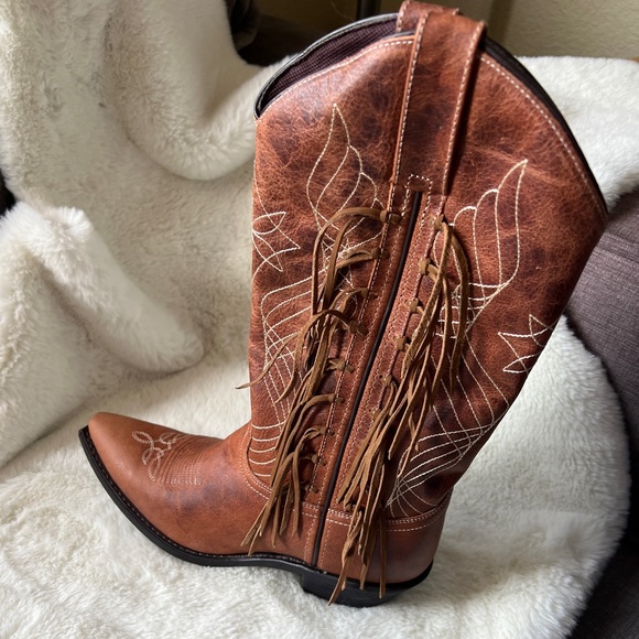NWT Laredo Blakely Fringe Snip Toe Cowboy boots size 8.5 - Picture 4 of 17
